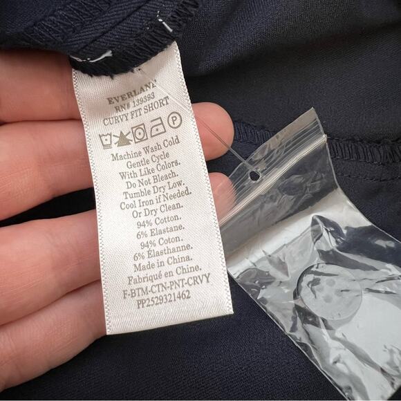NWOT Everlane Navy Blue Side Zip Skinny Cotton Pant Curvy fit short Size 14 - Picture 5 of 6